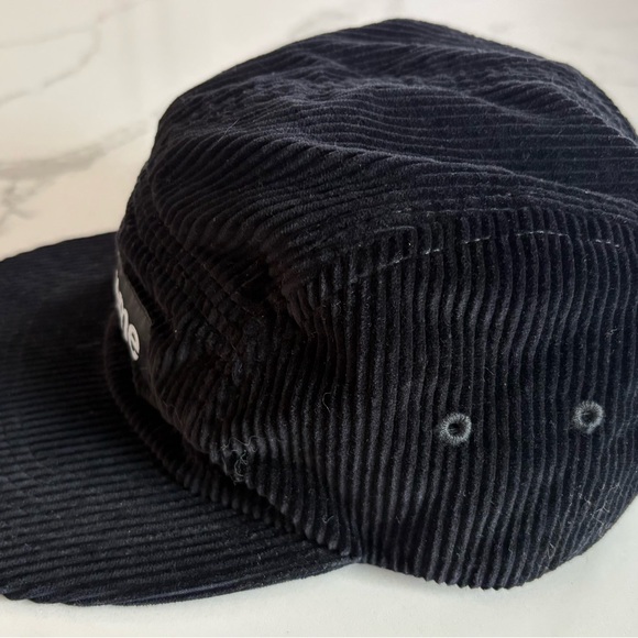 Supreme Corduroy Camp Cap Black with Adjustable Strap - Picture 3 of 6